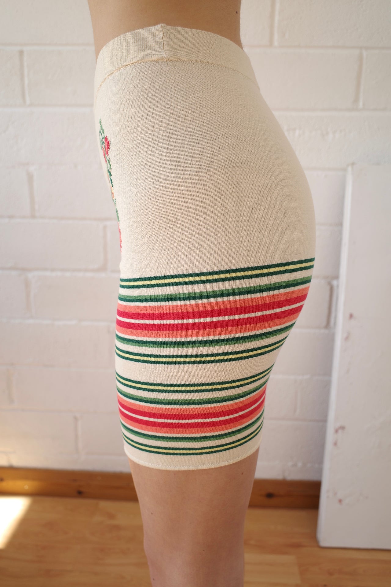 Knitted Cream Bike Short