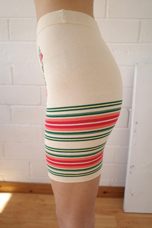 Knitted Cream Bike Short