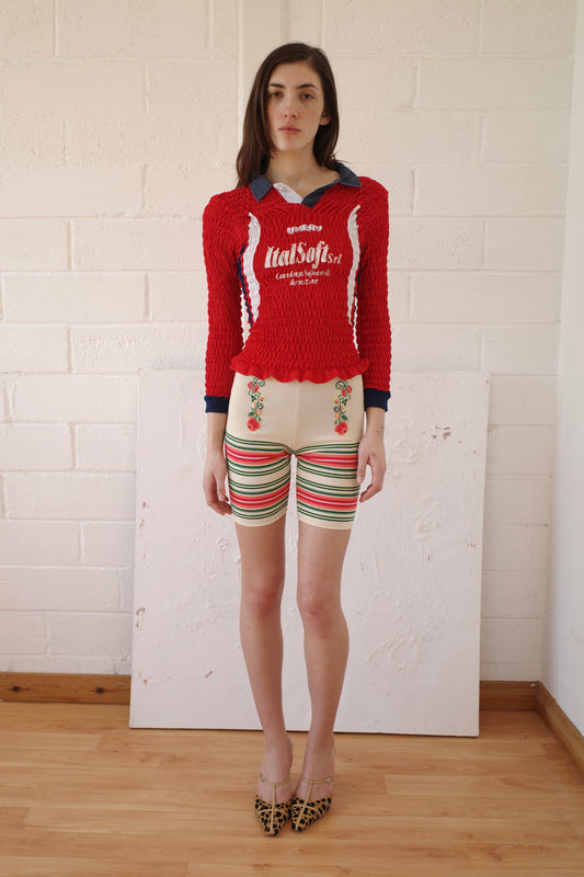 Knitted Cream Bike Short