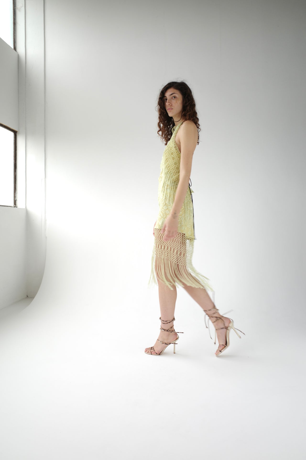 The Demi-Couture Piano Shawl Mini Dress- Small