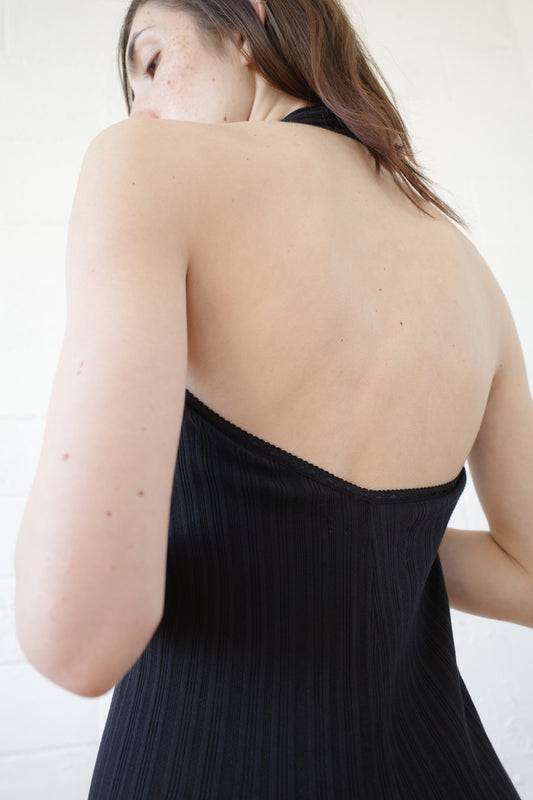 The Pointelle Halter Maxi Dress