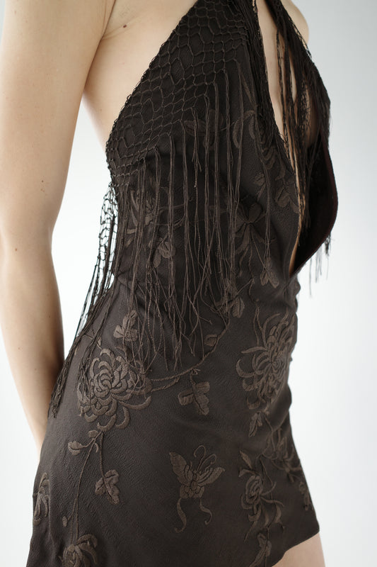 The Demi-Couture Piano Shawl Mini Dress- Small