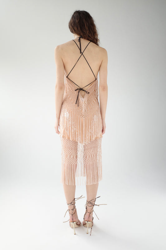 The Demi-Couture Piano Shawl Mini Dress- Small