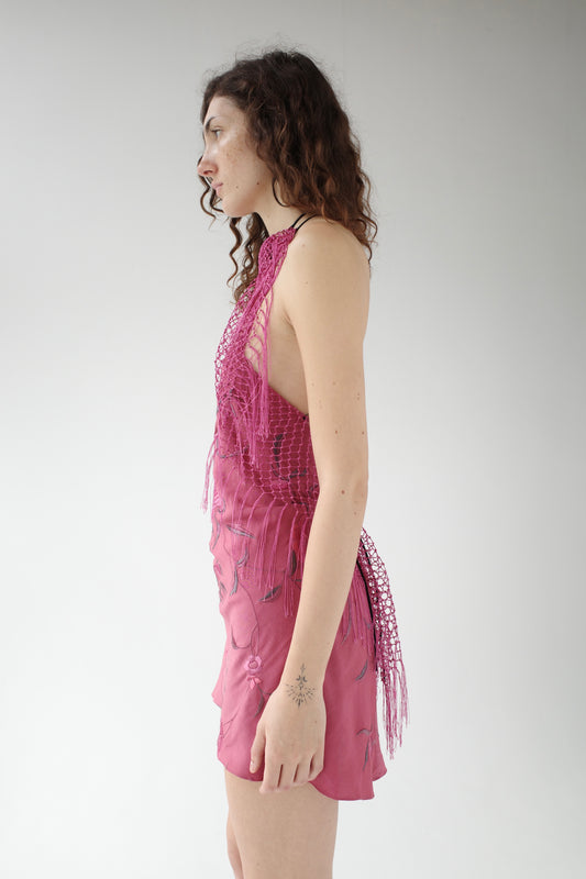 The Demi-Couture Piano Shawl Mini Dress- Small