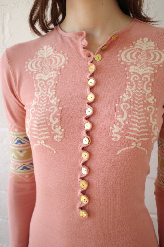 Knit Salmon Henley