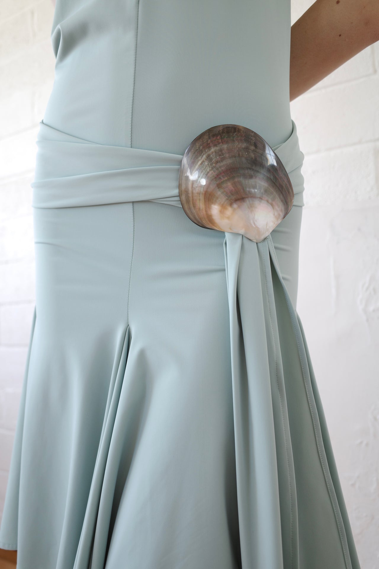 The Recycled Spandex Shell Belt Midi Dress