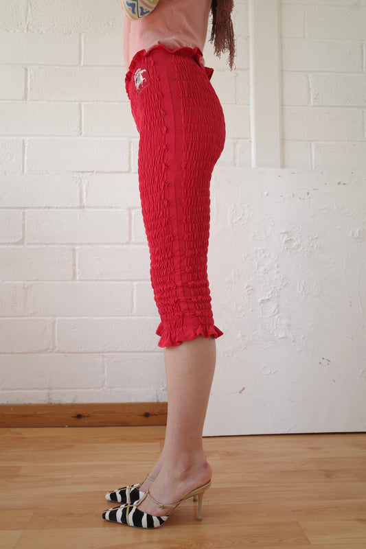 Shirred Capri Trouser
