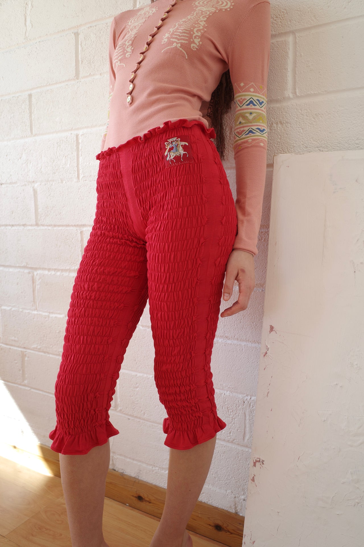 Shirred Capri Trouser