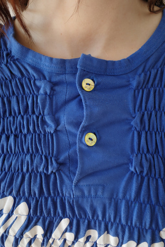 The Reconstituted Shirred Henley T-shirt