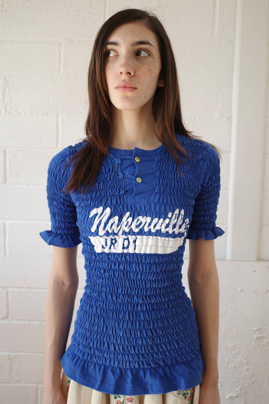 The Reconstituted Shirred Henley T-shirt