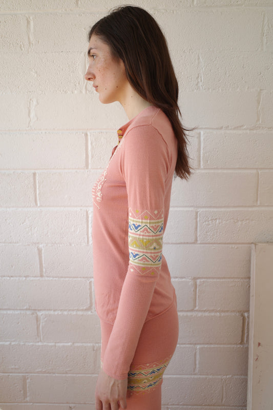 Knit Salmon Henley