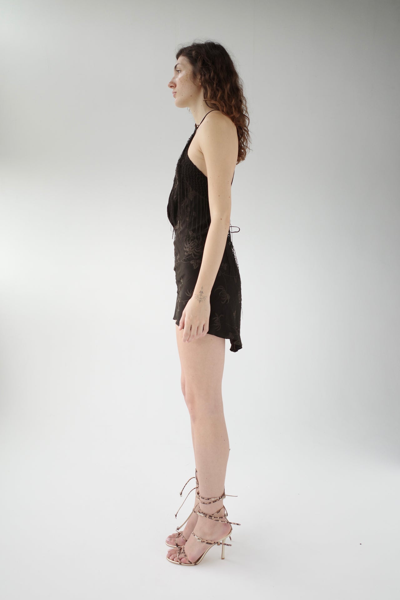 The Demi-Couture Piano Shawl Mini Dress- Small