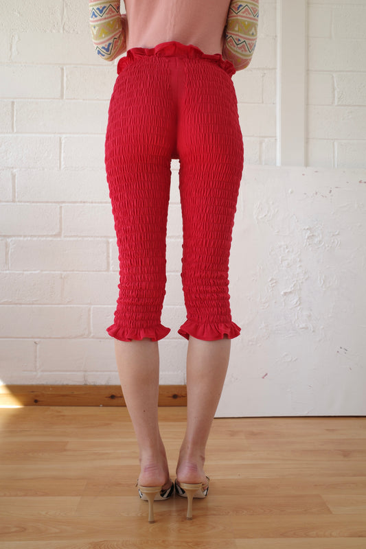 Shirred Capri Trouser