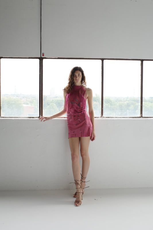 The Demi-Couture Piano Shawl Mini Dress- Small