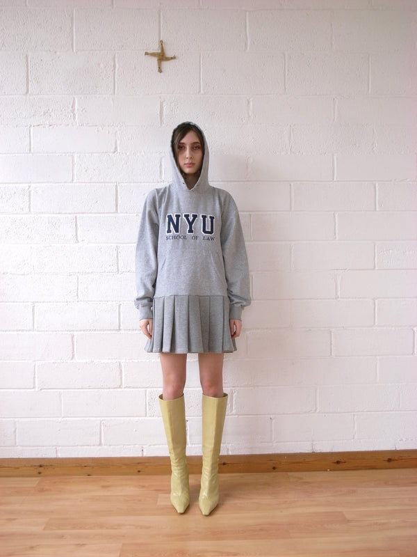 The Reconstituted Jersey Pleated Skirt Sweatshirt