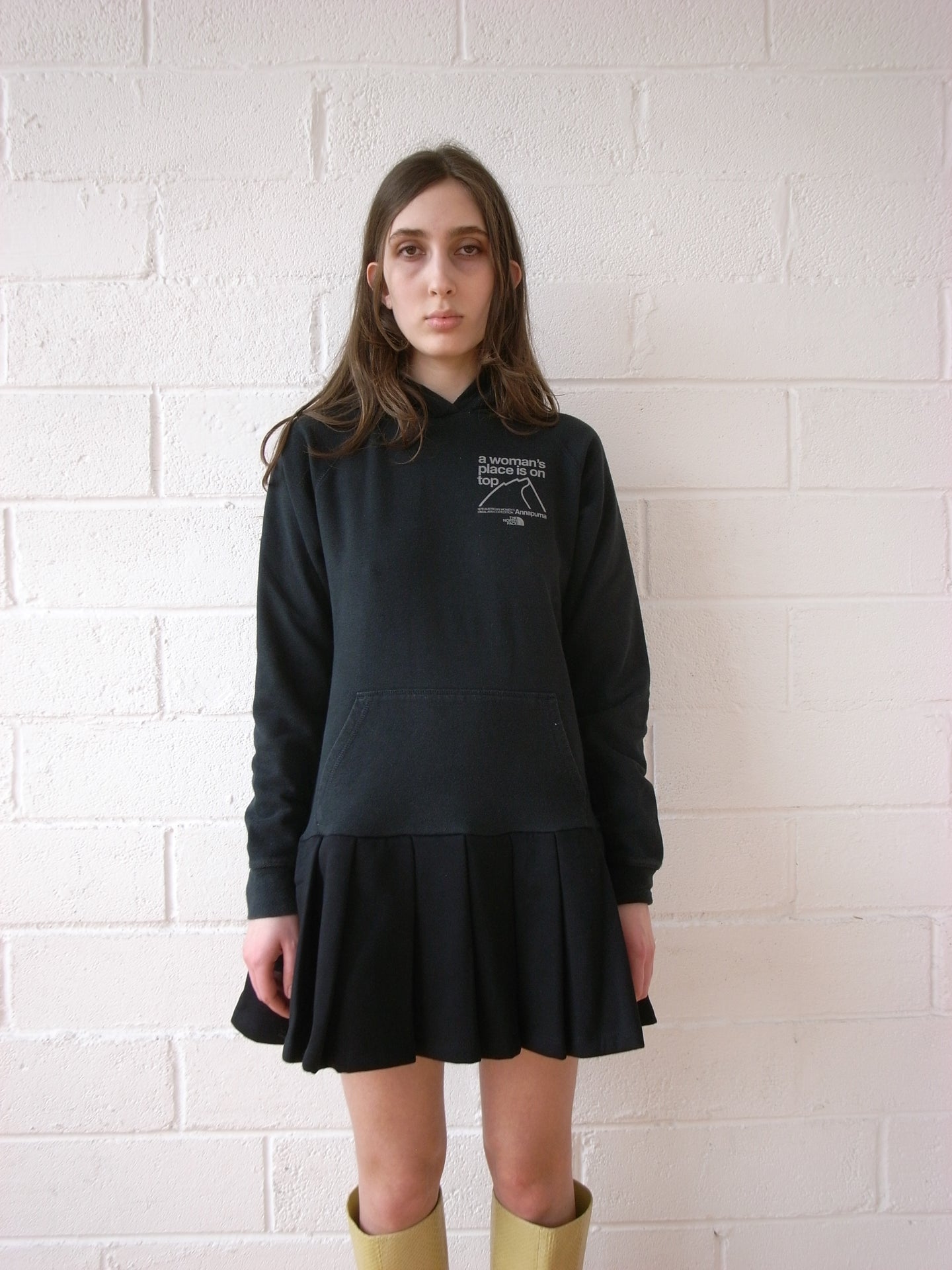 The Reconstituted Jersey Pleated Skirt Sweatshirt