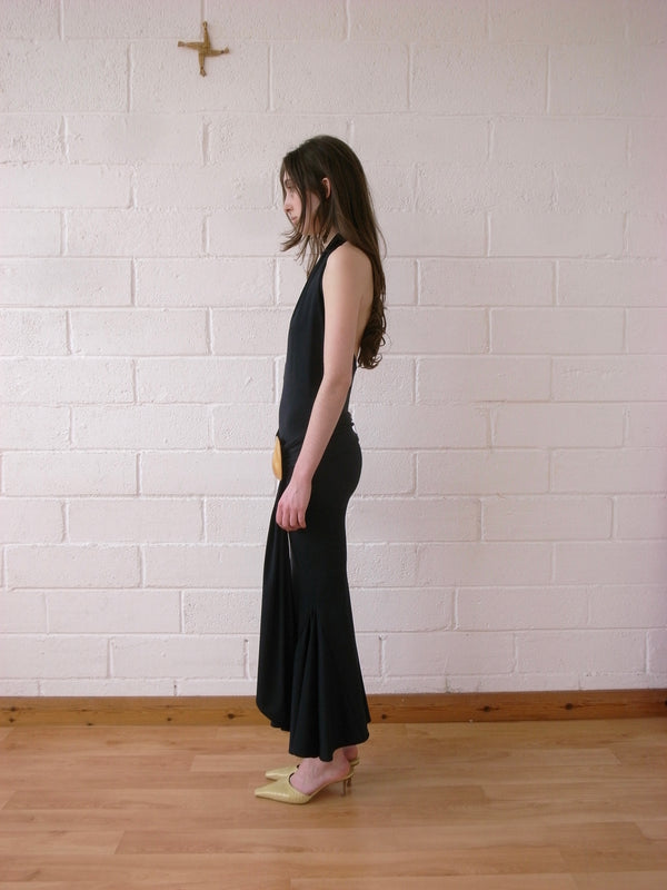 Recycled Spandex Shell Belt Maxi Dress