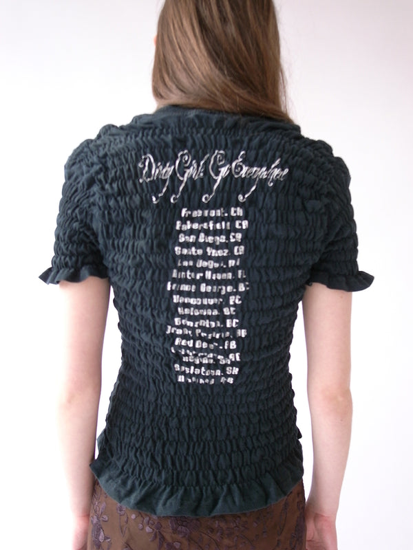 The Reconstituted Shirred T-shirt- Black