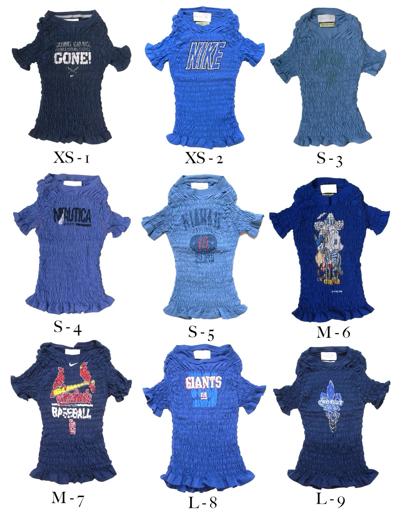 The Reconstituted Shirred T-shirt- Blue