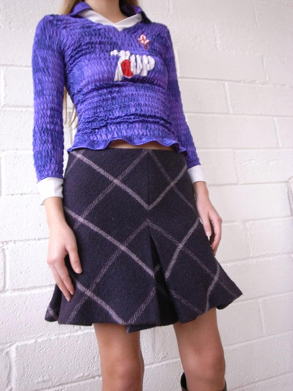 The Reconstituted Military Blanket Pleated Skirt