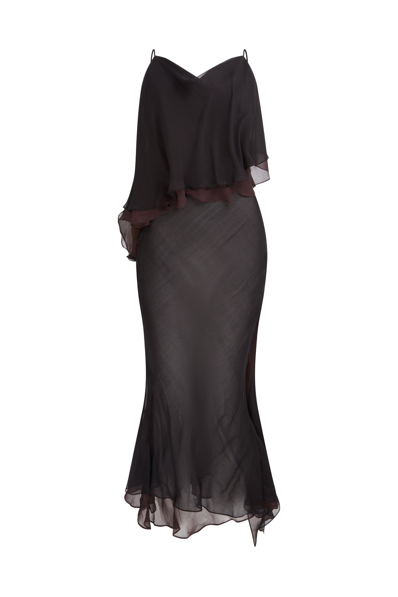 The Bias Silk Chiffon Reconstituted Midi Dress