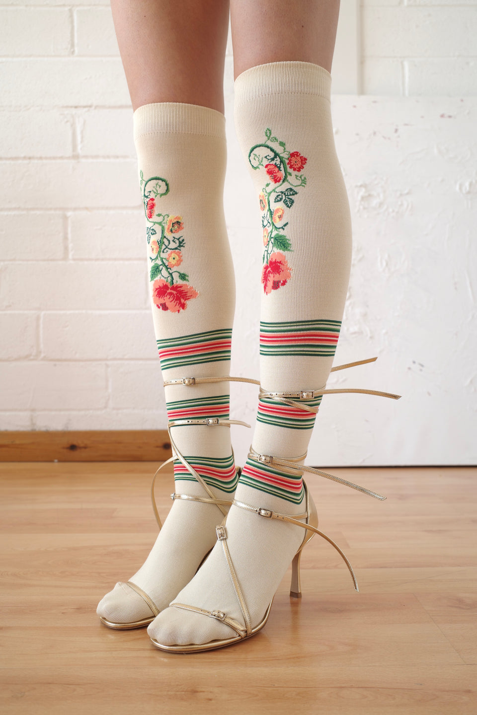 Knee High Cream Sock