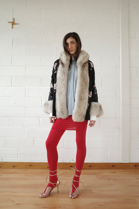 Silk Jersey Winged Collar Shirt