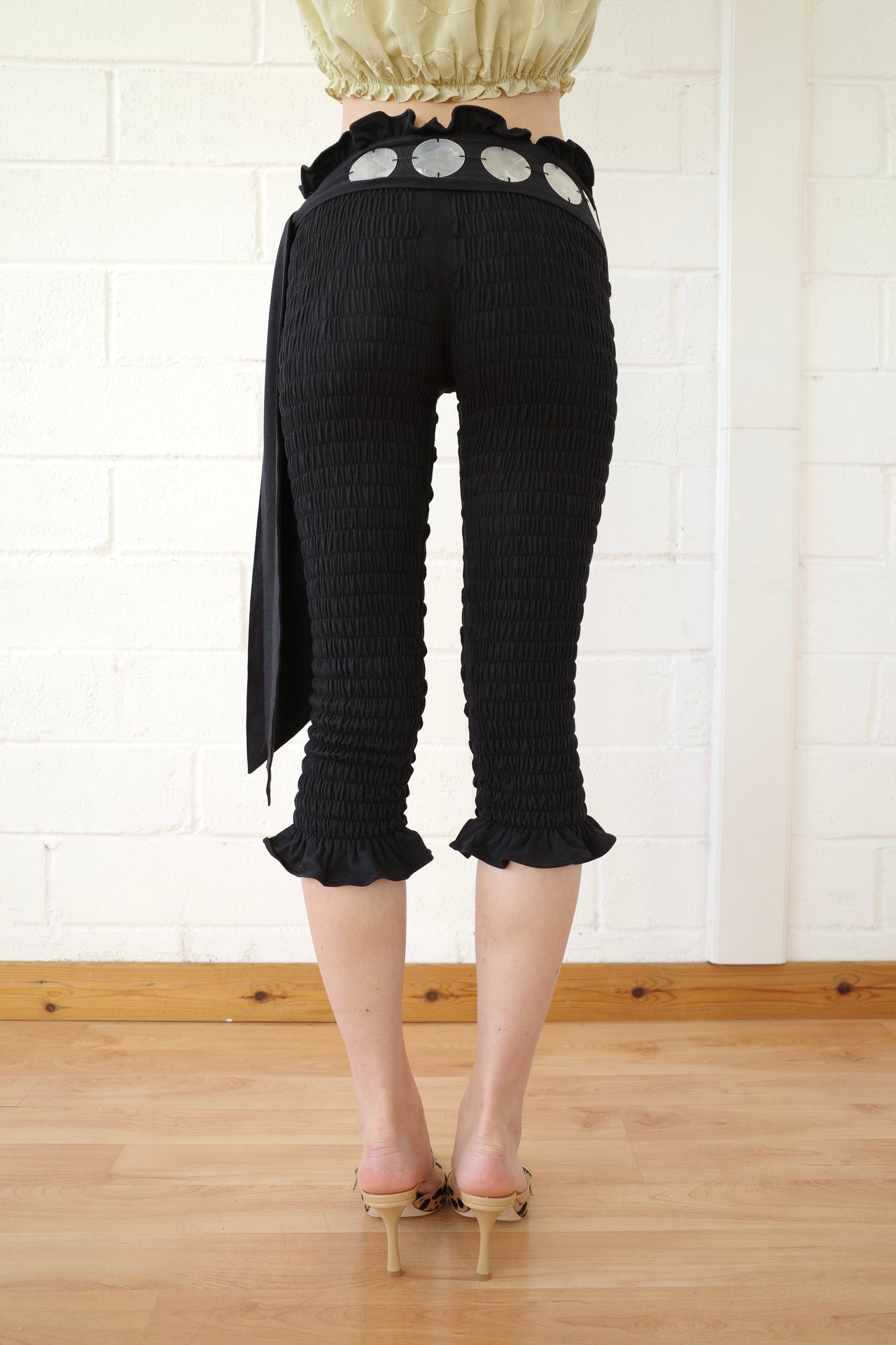 The Shirred Capri with Mother of Pearl Belt