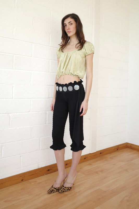 The Shirred Capri with Mother of Pearl Belt