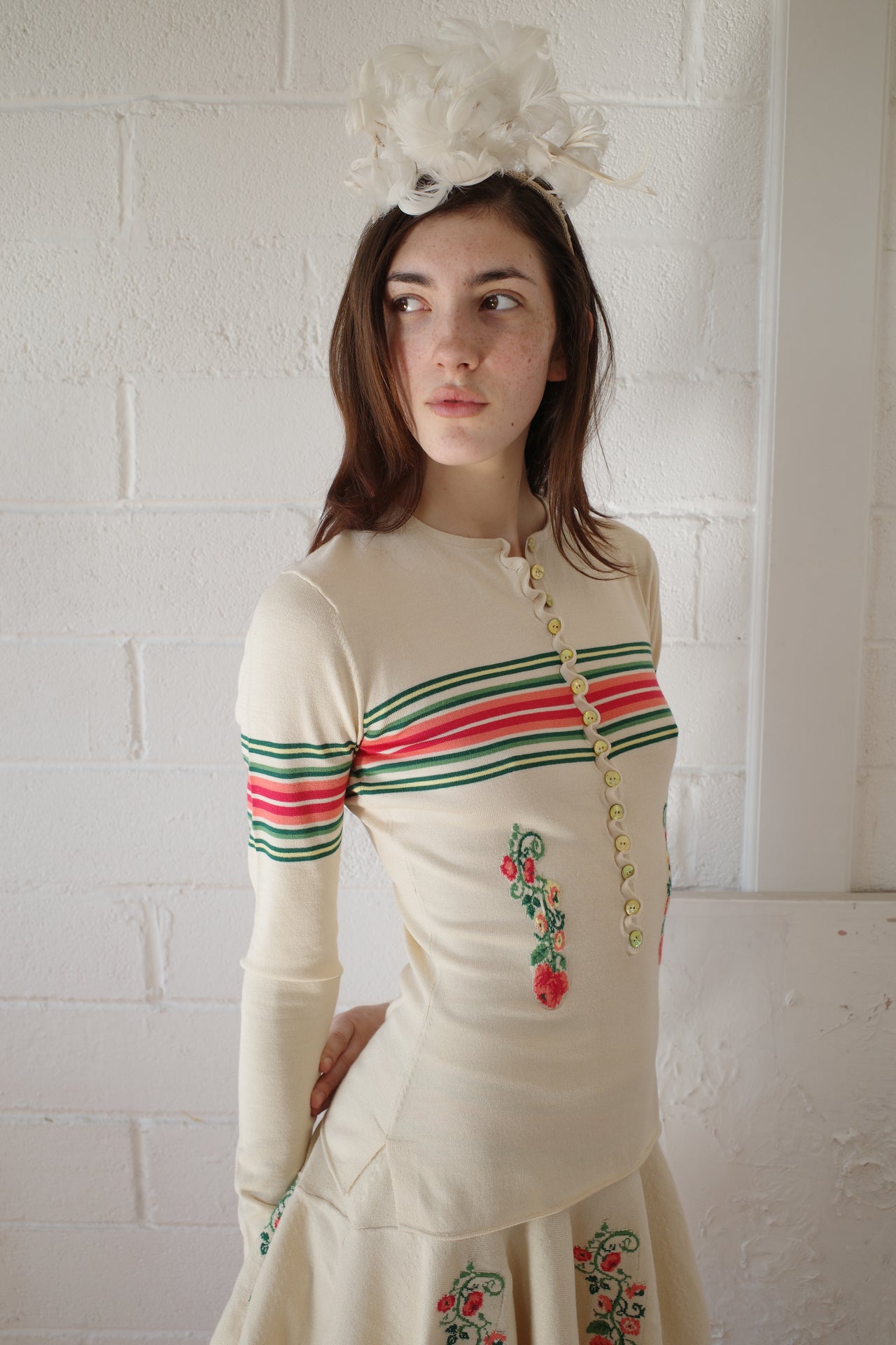 Knit Cream Henley