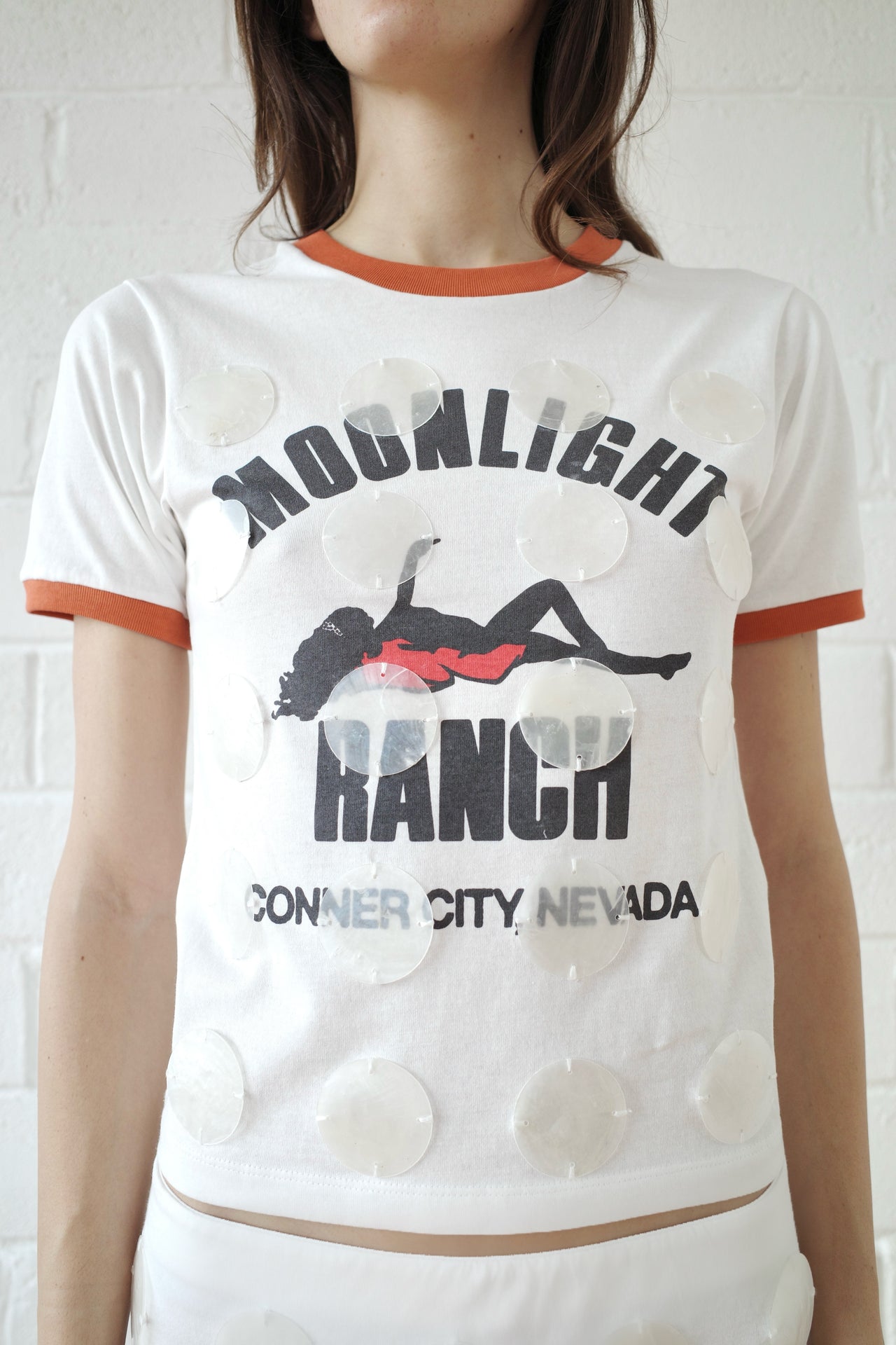 Mother of Pearl Paillette Ringer T- shirt