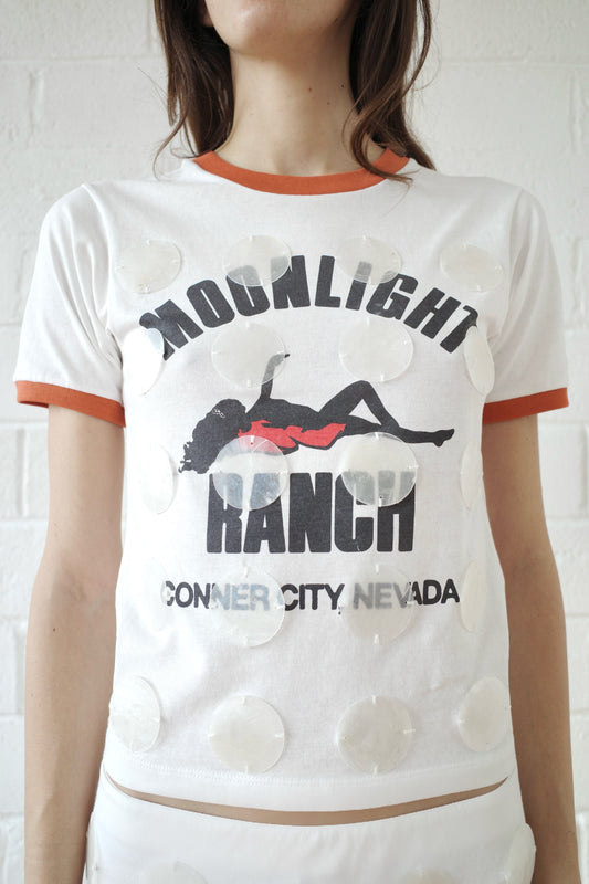 Mother of Pearl Paillette Ringer T- shirt