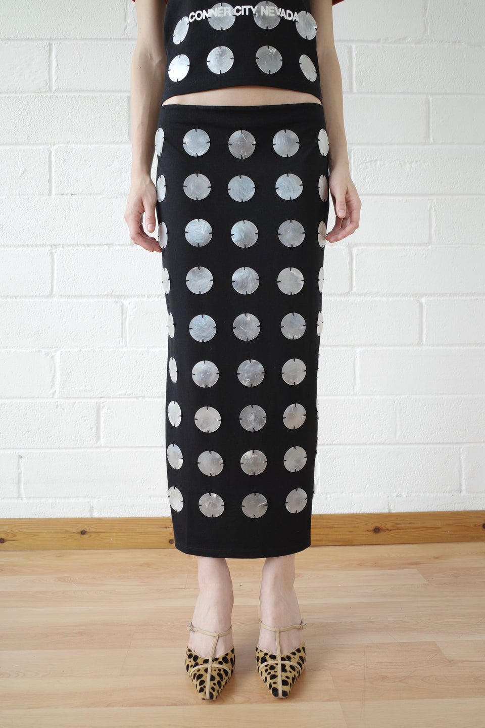 Mother of Pearl Paillette Maxi Skirt