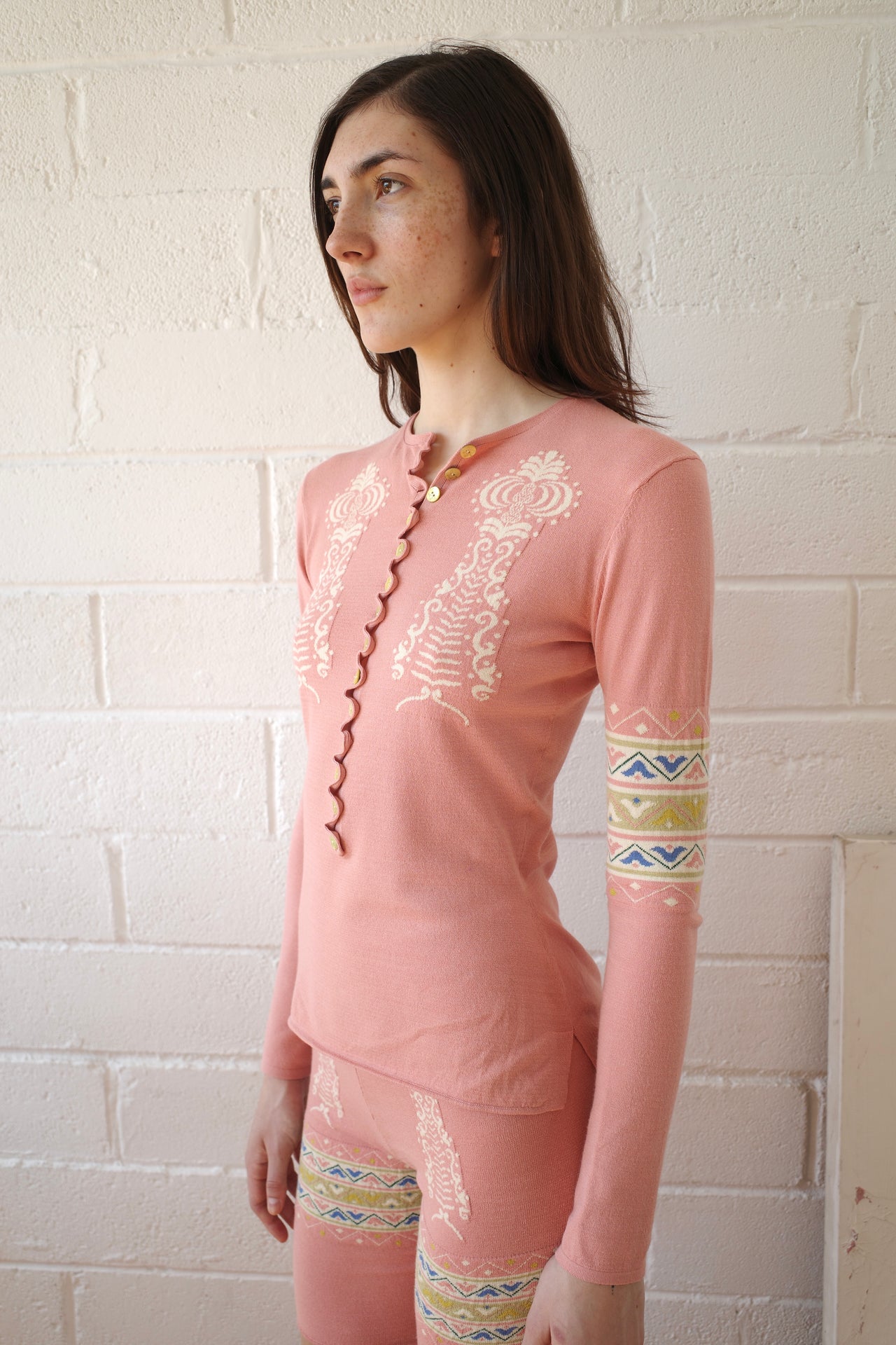 Knit Salmon Henley