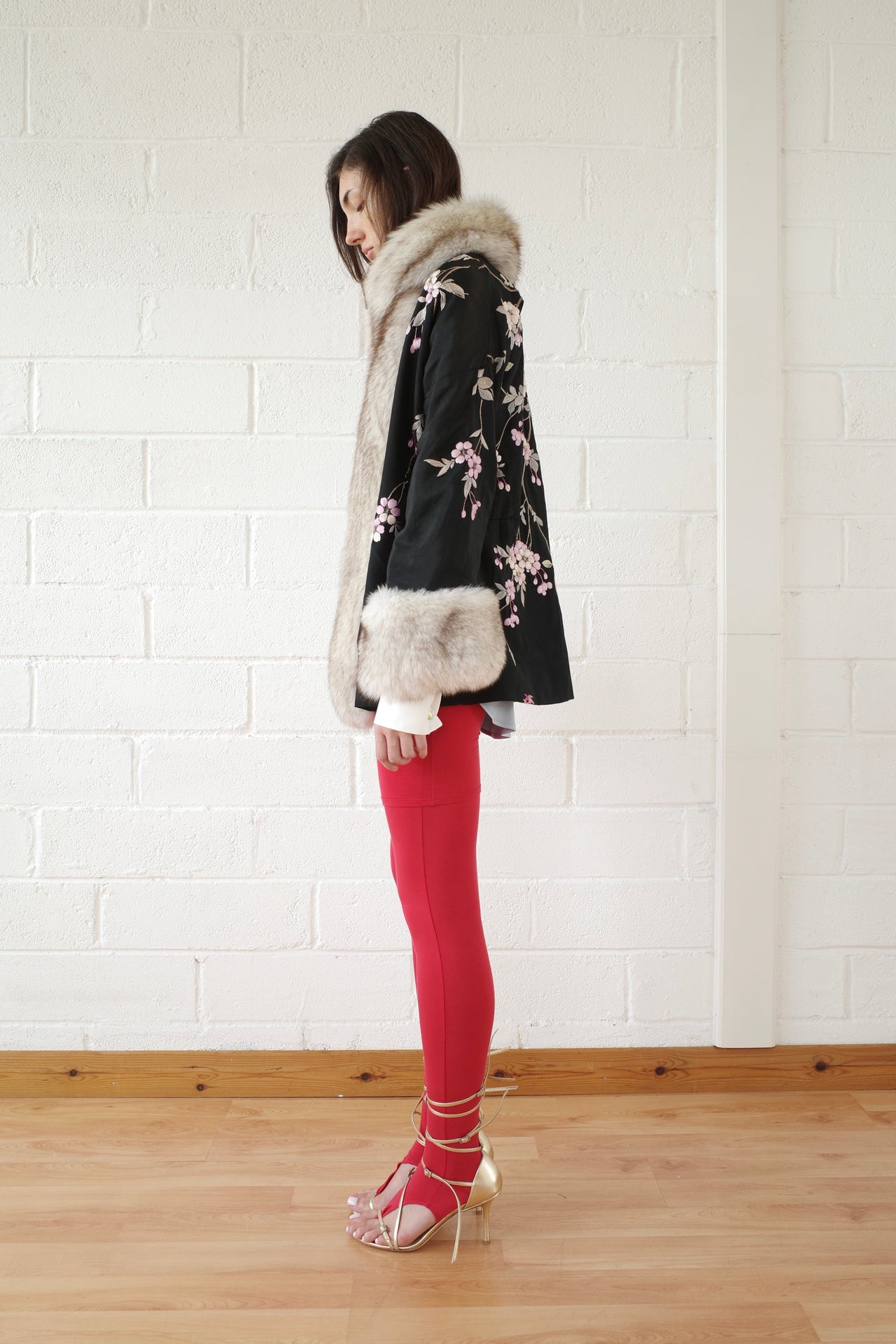 Demi Couture Reconstituted Vintage Fur and Silk Robe