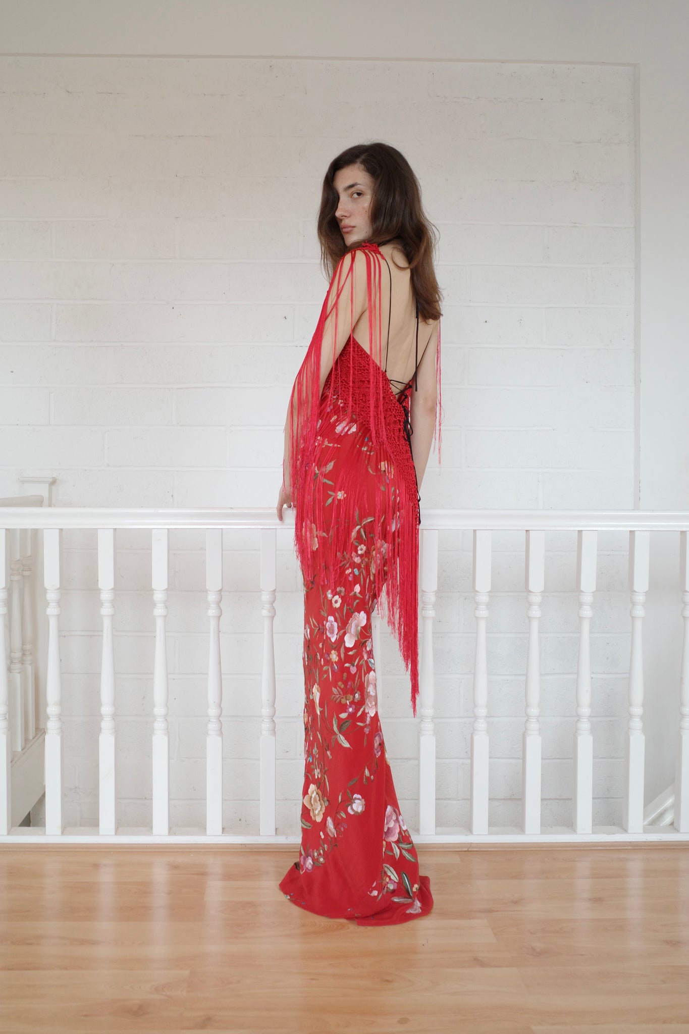 The Demi Couture Piano Shawl Gown- Red The Demi Couture Piano Shawl Gown- Red