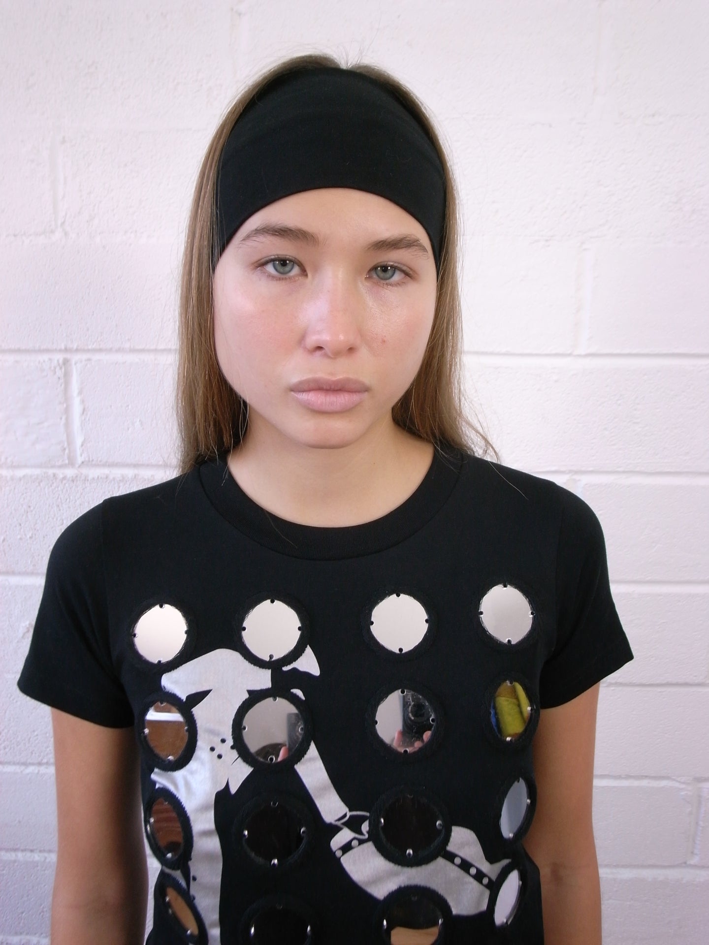 The Reconstituted Mirror Disc Embroidery T-shirt