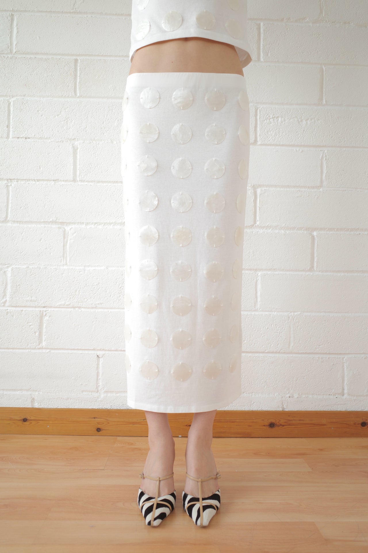 Mother of Pearl Paillette Maxi Skirt