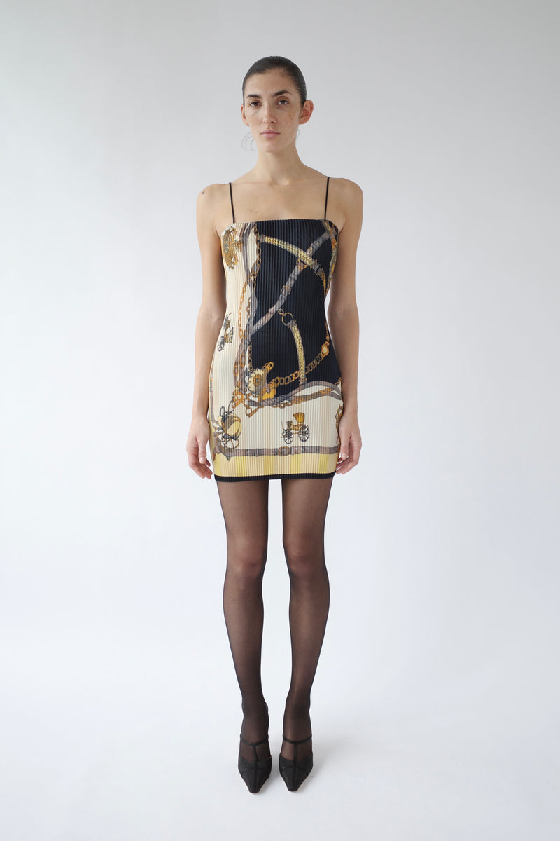 The Pleated Scarf Mini Dress
