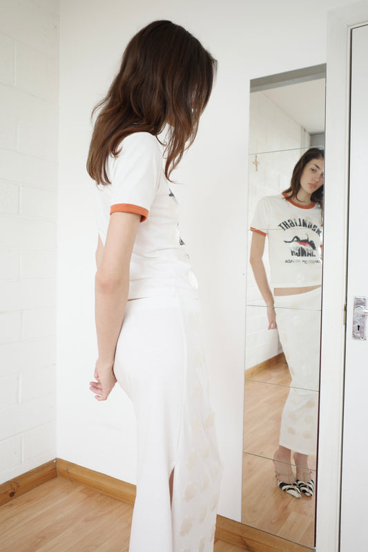 Mother of Pearl Paillette Maxi Skirt