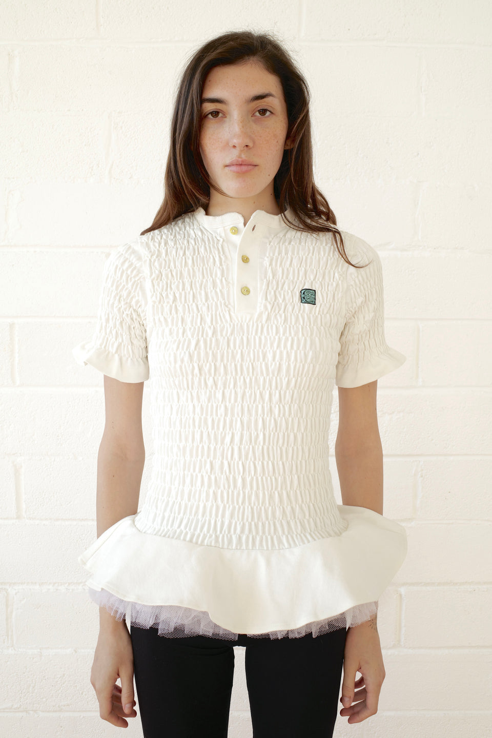 Shirred Henley Tutu Top