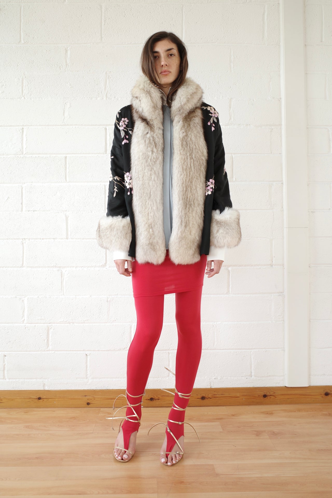 Demi Couture Reconstituted Vintage Fur and Silk Robe