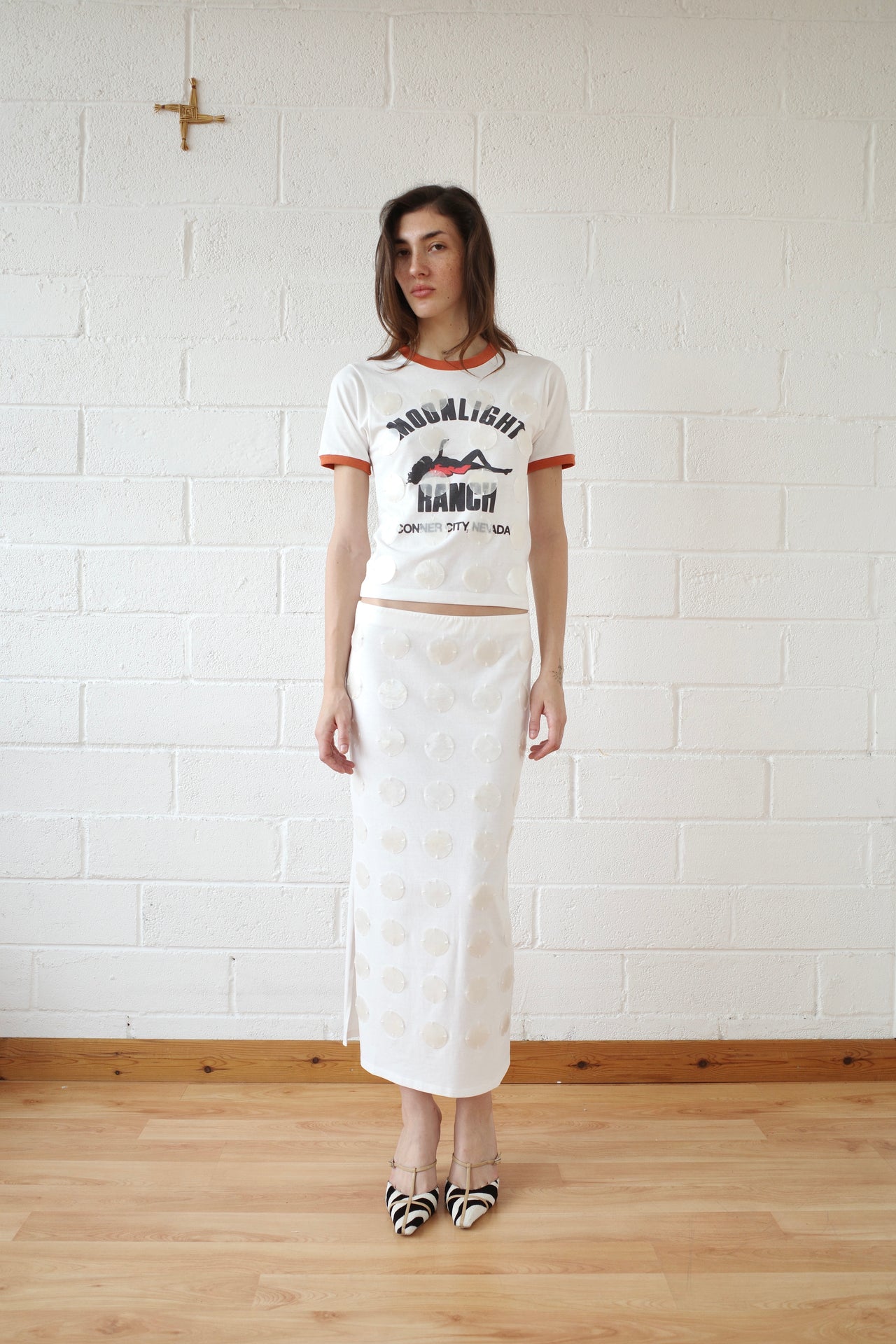 Mother of Pearl Paillette Ringer T- shirt