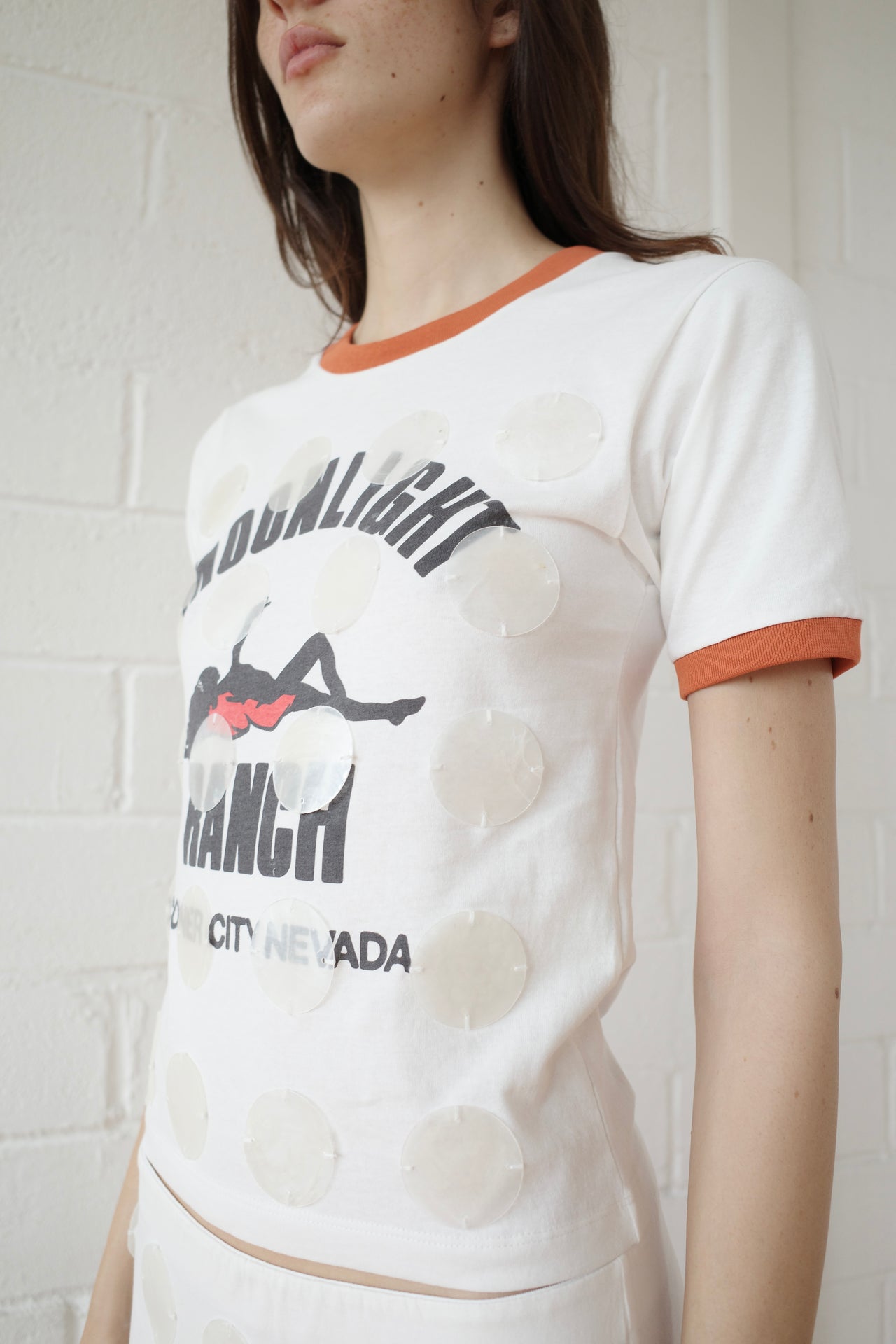 Mother of Pearl Paillette Ringer T- shirt