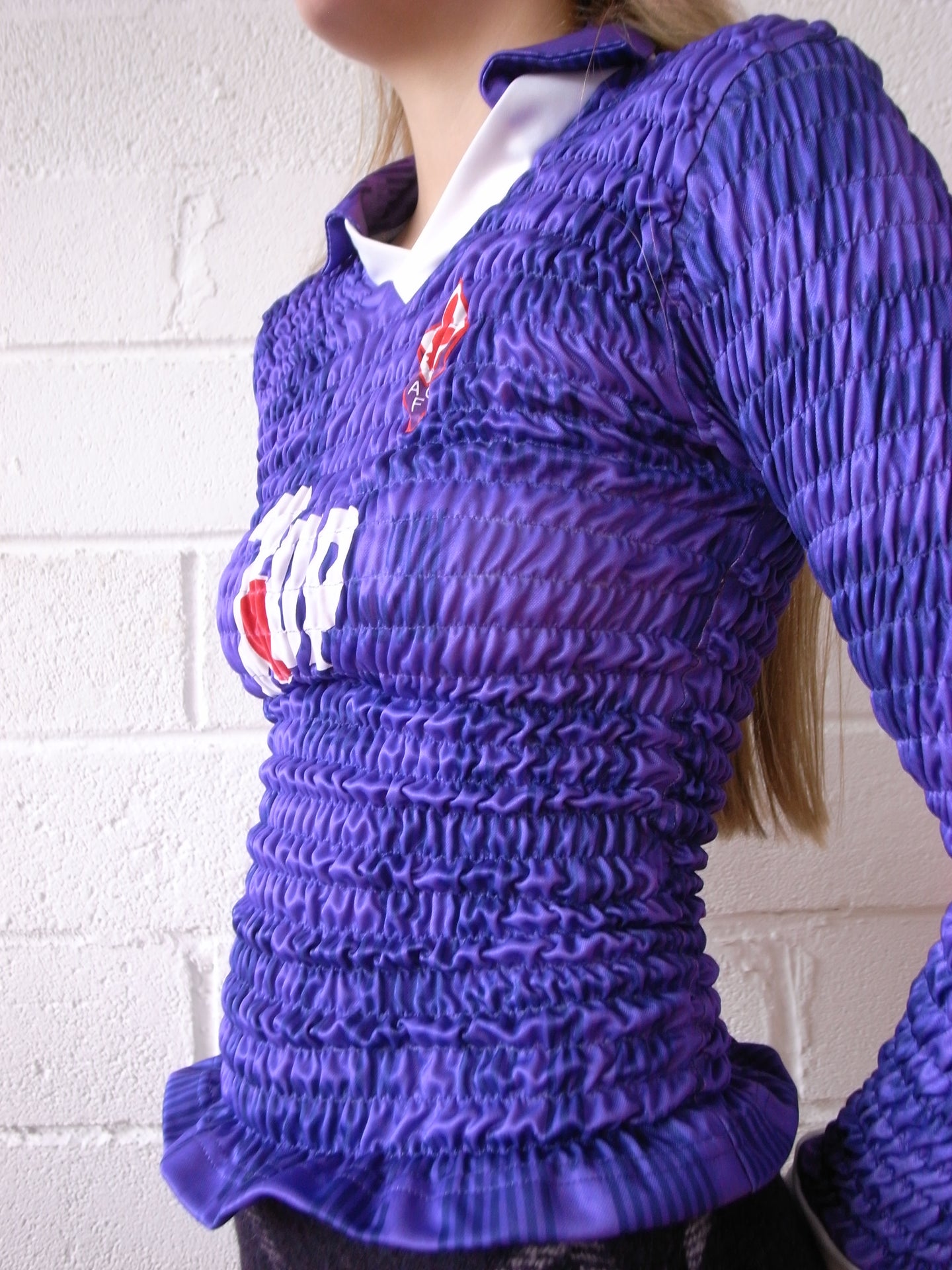 The Reconstituted Shirred Long Sleeve Football Top