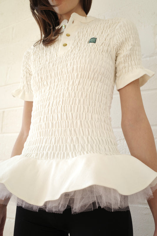 Shirred Henley Tutu Top
