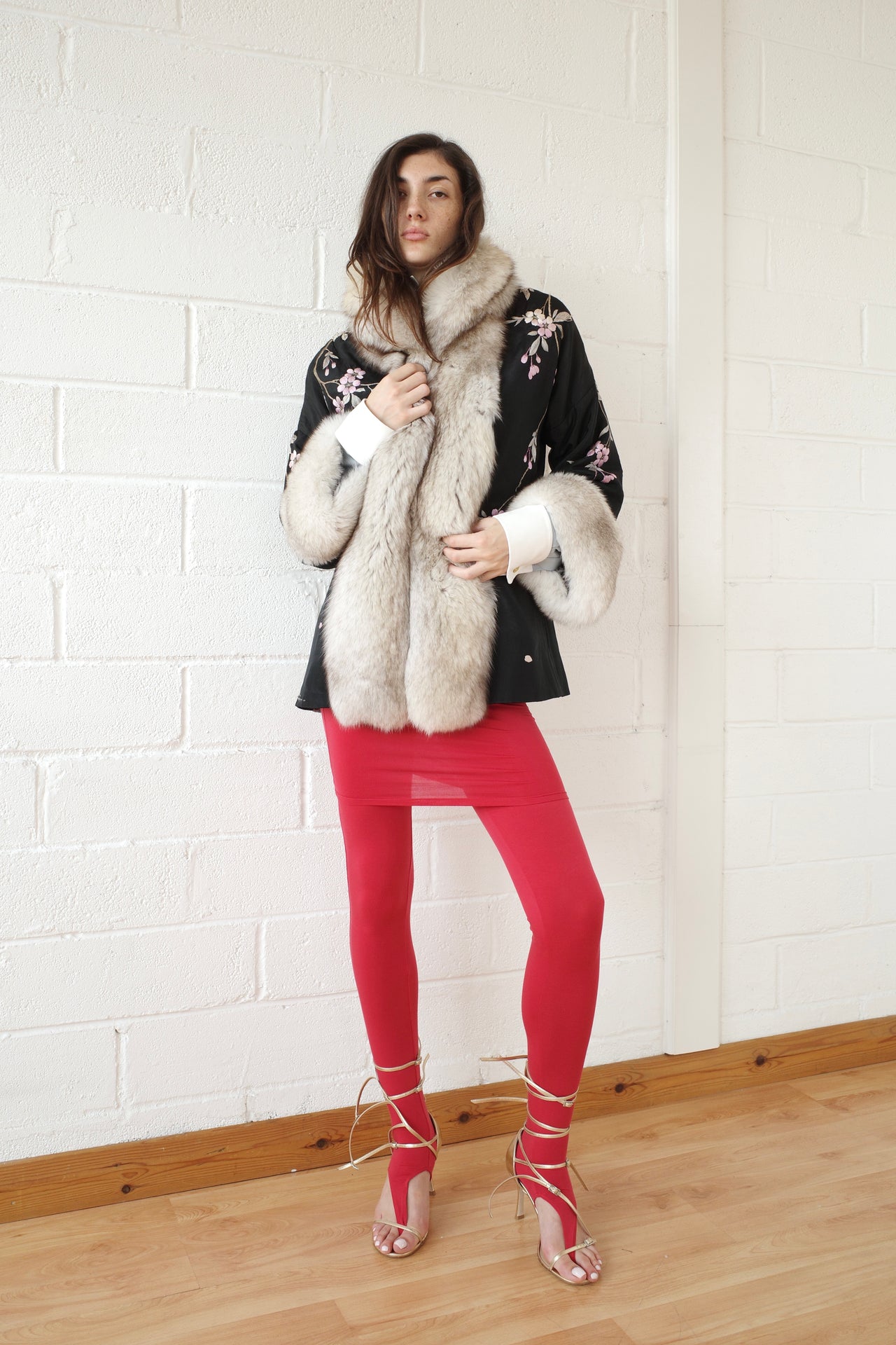 Demi Couture Reconstituted Vintage Fur and Silk Robe