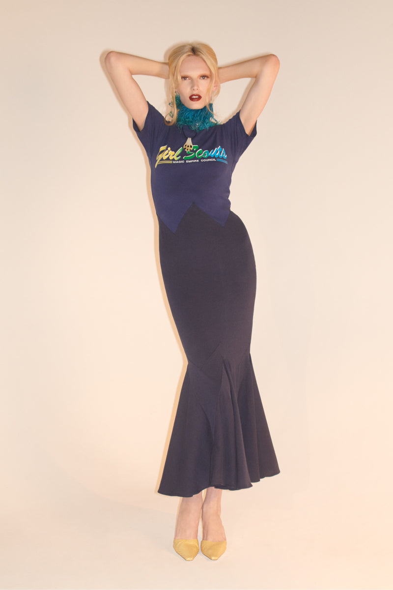 The Recycled Spandex Shell Belt Maxi Dress