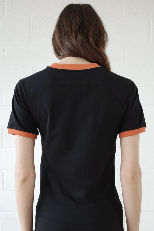 Mother of pearl Paillette Ringer T- shirt