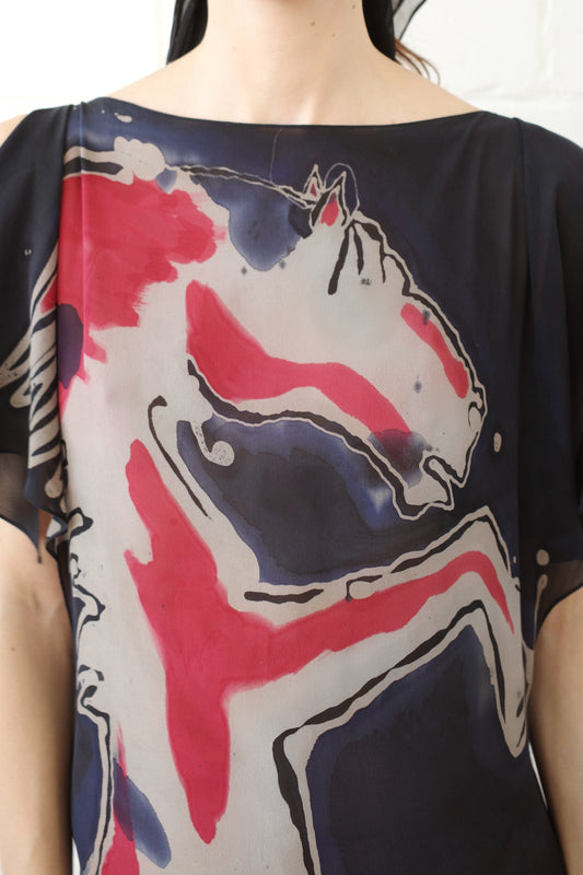 Silk Chiffon Equine Dress